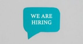 Teal bubble reads 'WE ARE HIRING'